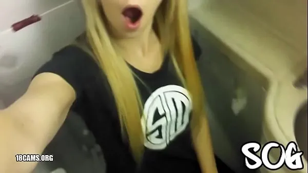 HD Blonde Public Masturbating Airplane Bathroom Real Amateur drive Tube