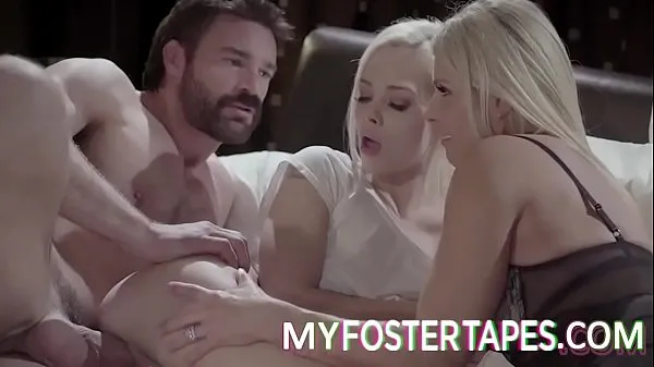 HD Eighteen-year-old adoptive candidate Elsa Jean is snuggled by her adoptive parents in a fiery threesome drive Tube