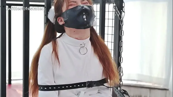 HD asian latex catsuit woman straitjacket bondage ổ đĩa ống