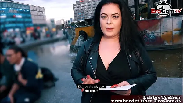 HD German fat BBW girl picked up at street casting drive Tube